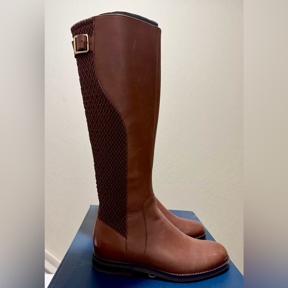 Cole Haan Chestnut Brown Leather Knee-high boots (Size 7.5B/Medium width) (New) - Picture 2 of 7